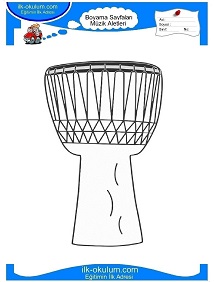 Çocuklar İçin Darbuka Boyama Sayfaları 